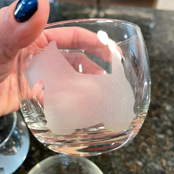 Vintage Etched Scottie Dog Terrier Roly Poly Cocktail Glasses MCM Set of 4 READ - Picture 5 of 12